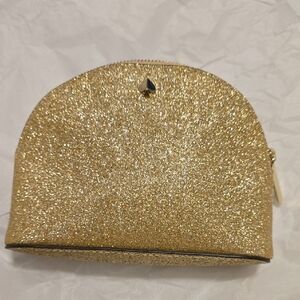 Kate Spade Gold Glitter Cosmetic Bag
